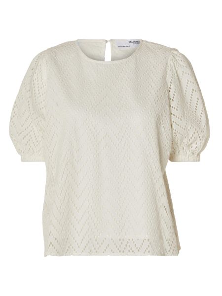 Bright White Tops Et Blouses Broderie Anglaise Top Femme Selected