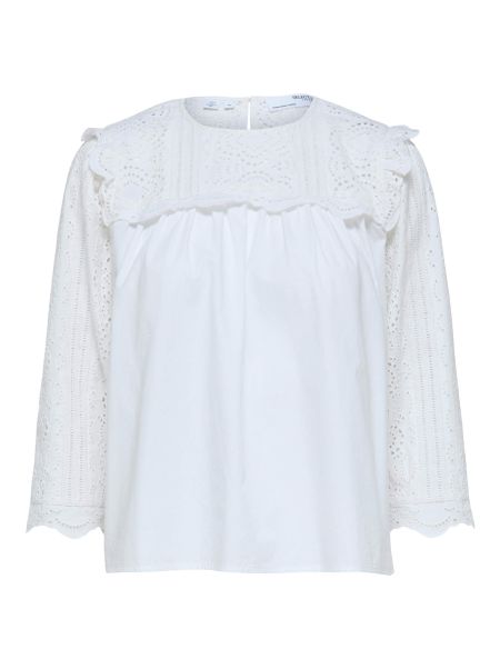 Tops Et Blouses Bright White Femme Selected Broderie Anglaise Blouse