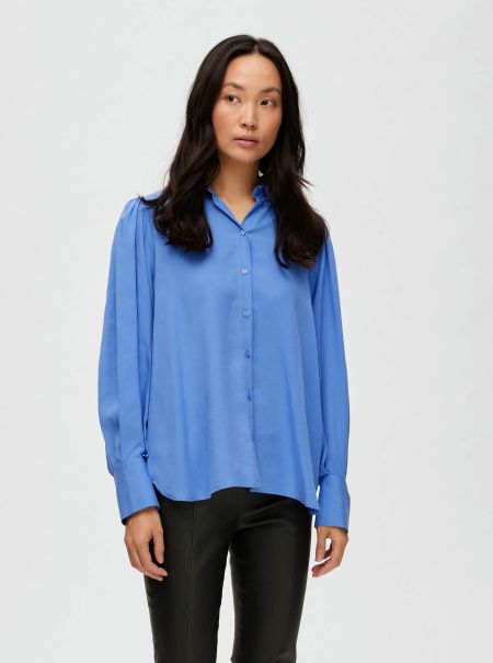 Chemises Plissée Chemise Femme Ultramarine Selected