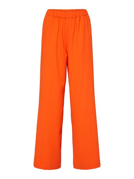 Petite Classic Pantalon À Jambe Ample Selected Femme Orangeade Pantalons