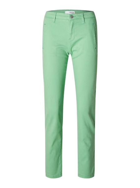 Straight-Leg Chinos Selected Femme Pantalons Absinthe Green