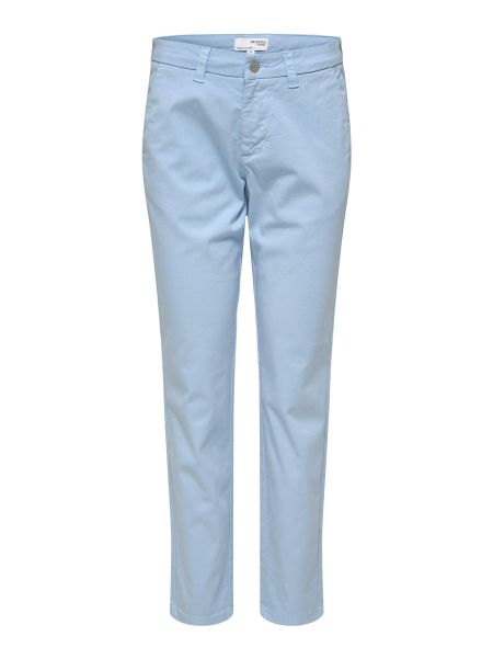 Coupe Fuselée Confort Extensible Pantalon Pantalons Selected Femme Blue Bell
