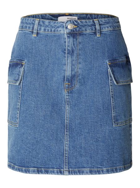 Blue Denim Denim Cargo Mini-Jupe Jupes & Shorts Femme Selected