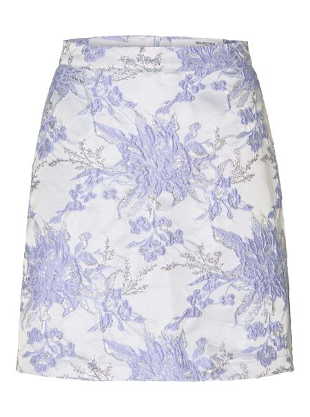 Selected Jacquard Floral Mini-Jupe Femme Jupes & Shorts Lavender Lustre