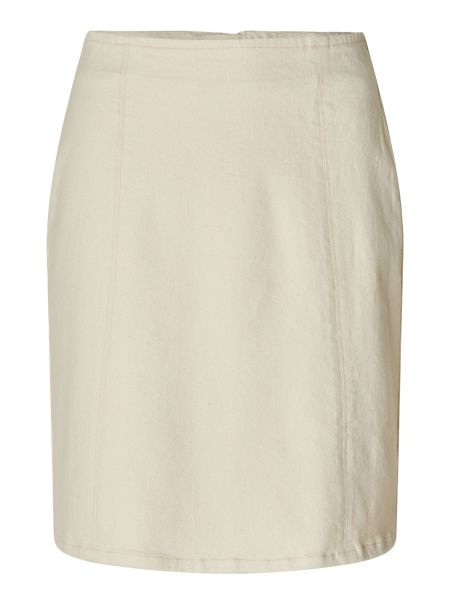Selected Femme Whisper White Denim Blanc Mini-Jupe Jupes & Shorts