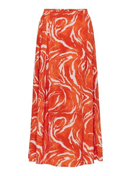 Selected Femme Imprimé Jupe Mi-Longue Orangeade Jupes & Shorts