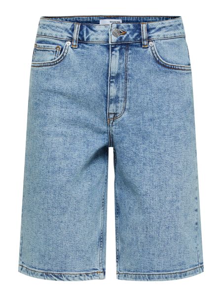 Jupes & Shorts Selected À Taille Haute Shorts En Jean Femme Light Blue Denim
