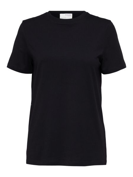 Femme T-Shirts Classique T-Shirt Black Selected