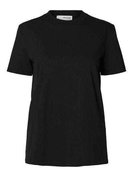 Black Boxy T-Shirt T-Shirts Femme Selected