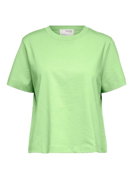 Pistachio Green Selected T-Shirts Femme Boxy T-Shirt