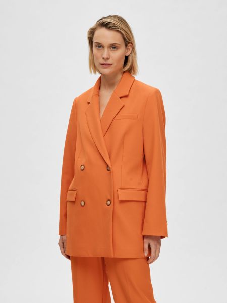 Femme Orangeade Selected Costumes & Blazers Oversized Curve Blazer À Double Boutonnage