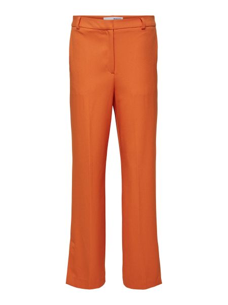 Costumes & Blazers Femme Selected Straight-Leg Pantalon Orangeade