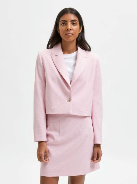 Lilac Sachet Selected Costumes & Blazers Cropped Blazer Femme