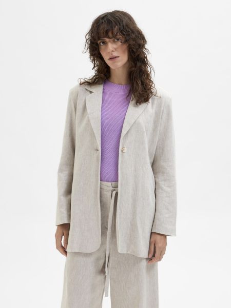 Coupe Ample Blazer À Simple Boutonnage Nomad Selected Femme Costumes & Blazers