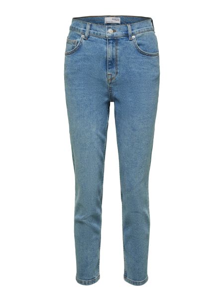 Medium Blue Denim Taille Haute Jean Mom Selected Femme Jeans