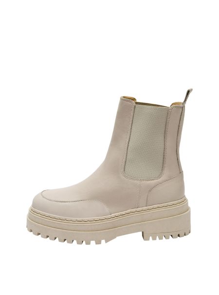 Chaussures Chunky Bottines Chelsea Beige Femme Selected