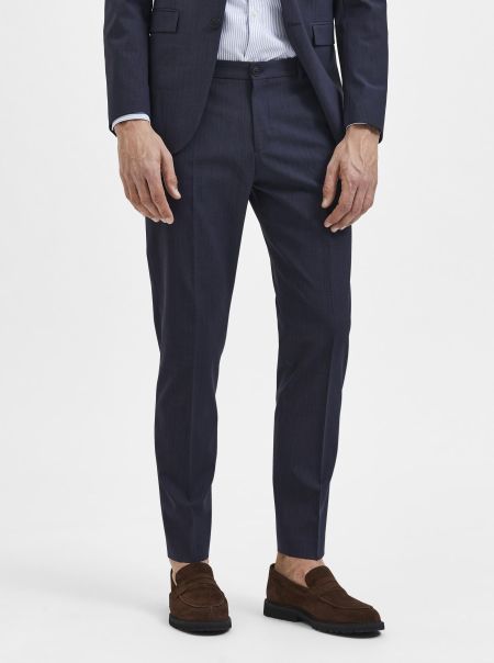 Costumes & Blazers Selected Dark Blue Homme 175 Coupe Slim Pantalon