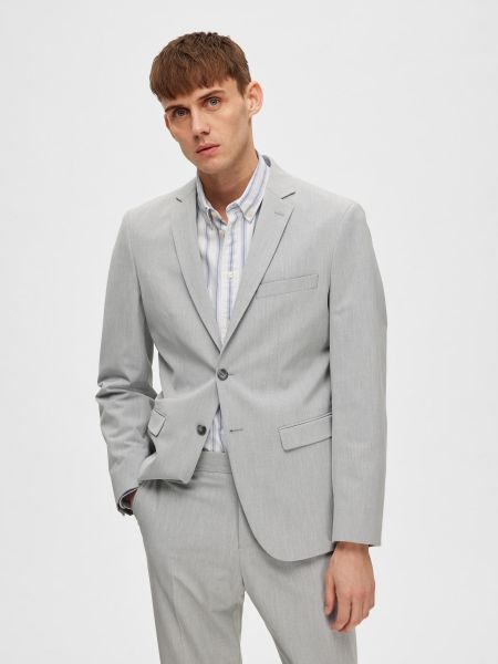 Light Grey Melange Costumes & Blazers Selected Coupe Slim Blazer Homme