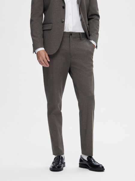 Costumes & Blazers Jersey Pantalon De Costume Selected Homme Medium Grey Melange