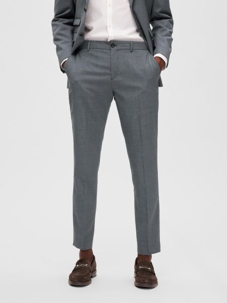Grey Laine Mérinos Pantalon Costumes & Blazers Homme Selected