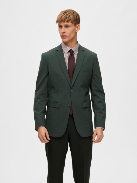 Coupe Slim Blazer Homme Costumes & Blazers Dark Green Selected