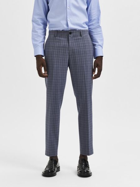 Homme Grey Carreaux Pantalon Costumes & Blazers Selected