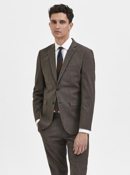 Homme Coupe Slim Blazer Selected Costumes & Blazers Camel