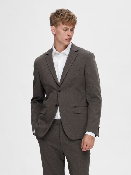 Selected Jersey Blazer Medium Grey Melange Costumes & Blazers Homme