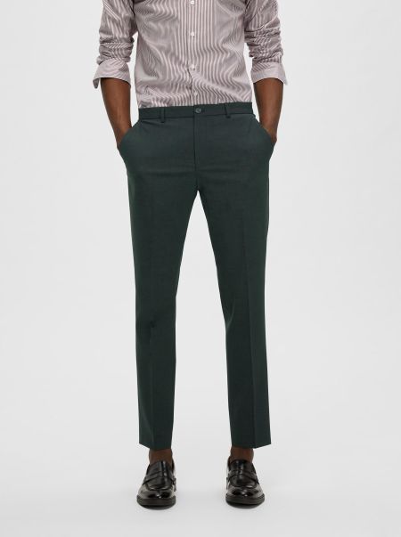 Homme Dark Green 175 Coupe Slim Pantalon Costumes & Blazers Selected