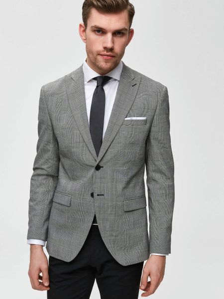 Soie Cravate Costumes & Blazers Grey Homme Selected