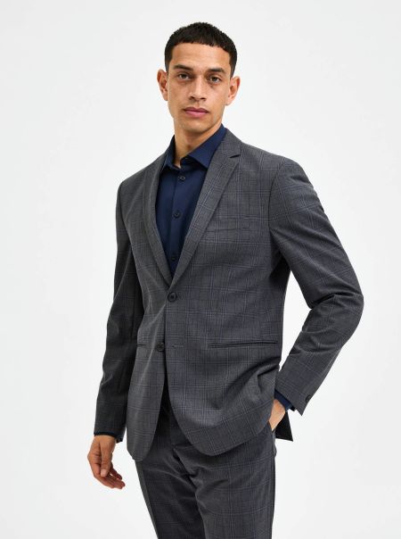 Costumes & Blazers Homme Carreaux Blazer Grey Selected