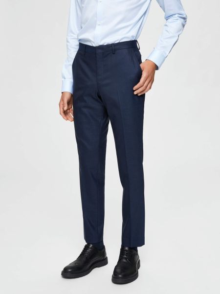 Dark Blue Costumes & Blazers Homme Coupe Slim Pantalon Selected