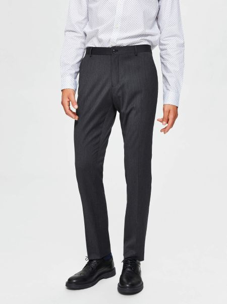 Homme Costumes & Blazers Selected Grey Tissé Pantalon
