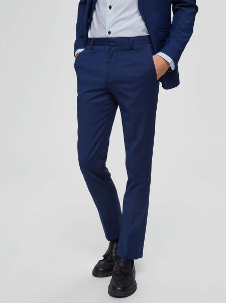 Homme Selected Blue Depths Costumes & Blazers Coupe Slim Pantalon
