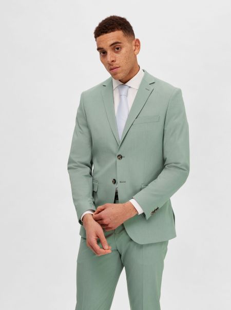 Coupe Slim Blazer Selected Costumes & Blazers Granite Green Homme