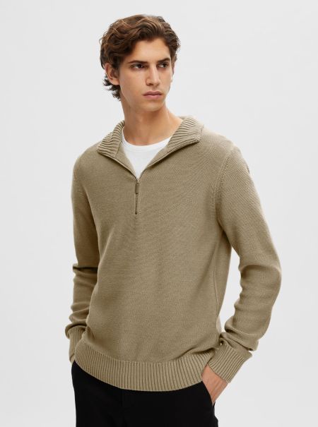 Demi-Fermeture Éclair Pullover Tricots Mermaid Selected Homme