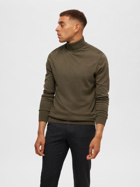 Tricots Manches Longues Col Roulé Selected Homme Ivy Green