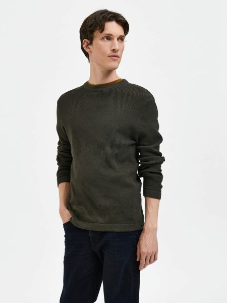 Homme Tricots Forest Night Selected Waffle Knit Pull