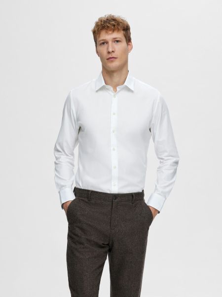 Chemises Coton Chemise Homme Selected White