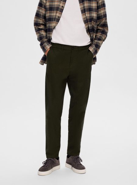 Forest Night Pantalons 172 Slim Tapered Chinos Homme Selected