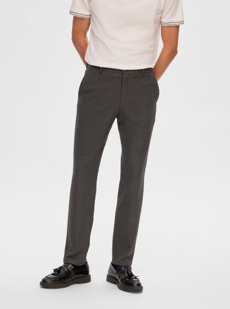Selected Grey Pantalons 175 Coupe Slim Pantalon Homme