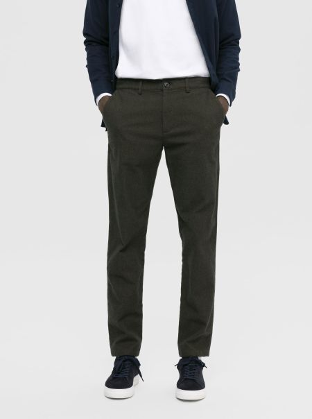 Forest Night Homme 175 Brossé Coupe Slim Chinos Selected Pantalons