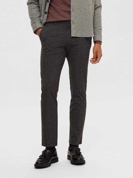 Homme 175 Coupe Slim Pantalon Pantalons Selected Grey Melange