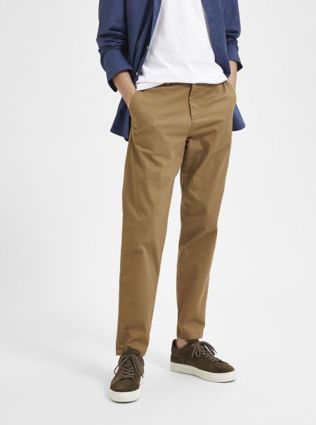 Ermine Homme Pantalons Selected 172 Slim Tapered Fit Flex Chinos