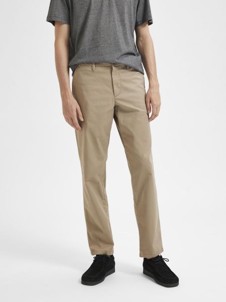Greige 196 Jambe Droite Chinos Homme Pantalons Selected