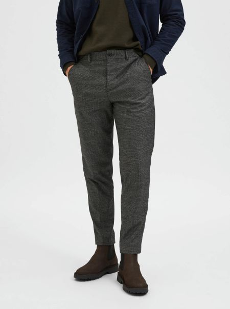 Grey Coupe Slim Pantalon Homme Selected Pantalons