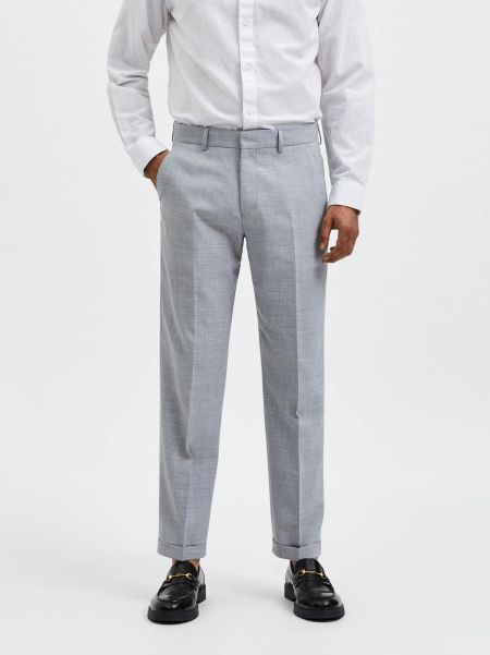 Coupe Confort Pantalon Pantalons Homme Selected Light Gray