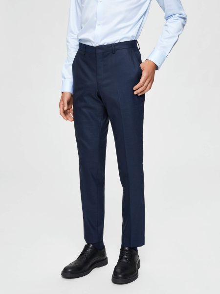 Homme Pantalons Dark Blue Coupe Slim Pantalon Selected