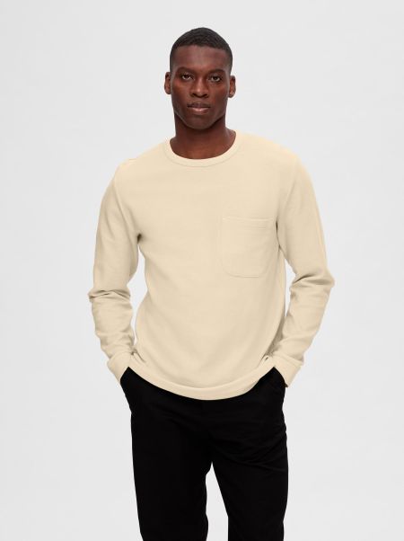 Selected Manches Longues T-Shirt T-Shirts Homme Fog