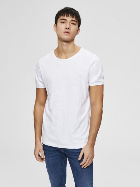 Homme Bright White Sweat-Shirts Ras De Cou T-Shirt T-Shirts Selected